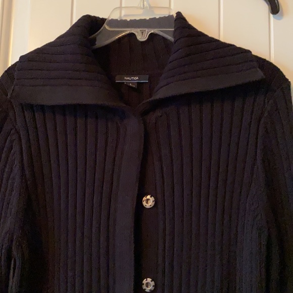 Nautica Ribbed Knit Sweater Cardigan - Picture 2 of 6